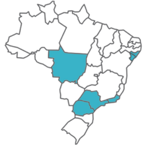 Mapa com as operações em que a Igua Saneamento atua