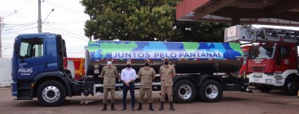 Águas Cuiabá doa caminhão-pipa para proteção ao Pantanal Águas Cuiabá doa caminhão-pipa para proteção ao Pantanal