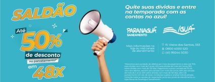 Paranaguá Saneamento realiza campanha para negociação de dívidas Paranaguá Saneamento realiza campanha para negociação de dívidas
