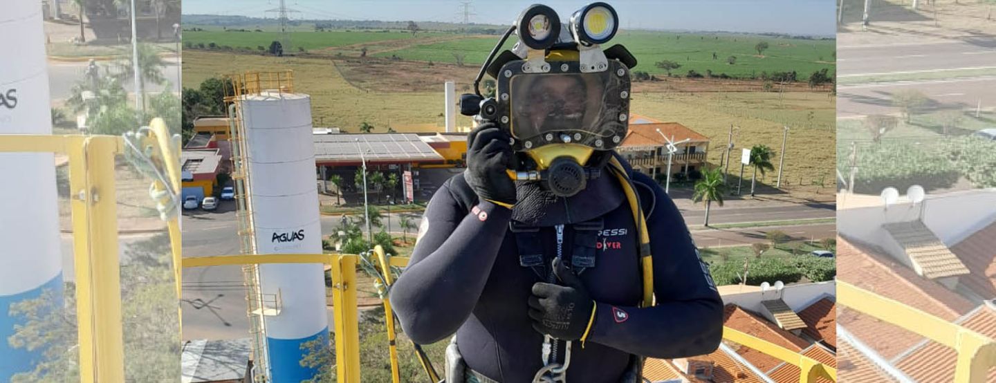 NOVO MÉTODO: Águas Castilho realiza limpeza de reservatórios com equipe de mergulhadores NOVO MÉTODO: Águas Castilho realiza limpeza de reservatórios com equipe de mergulhadores