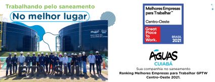 Águas Cuiabá é umas das melhores empresas para trabalhar no Centro-Oeste Águas Cuiabá é umas das melhores empresas para trabalhar no Centro-Oeste