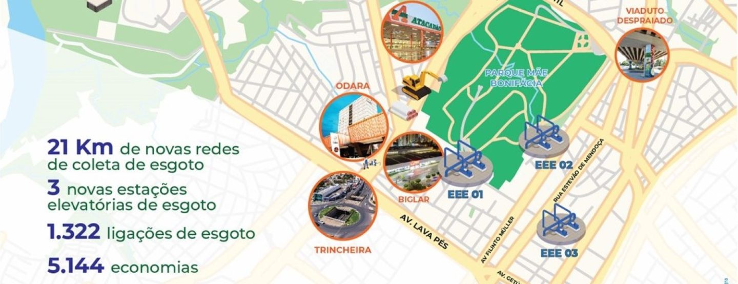Obras do Sistema Lipa chegam ao entorno do Mãe Bonifácia Obras do Sistema Lipa chegam ao entorno do Mãe Bonifácia